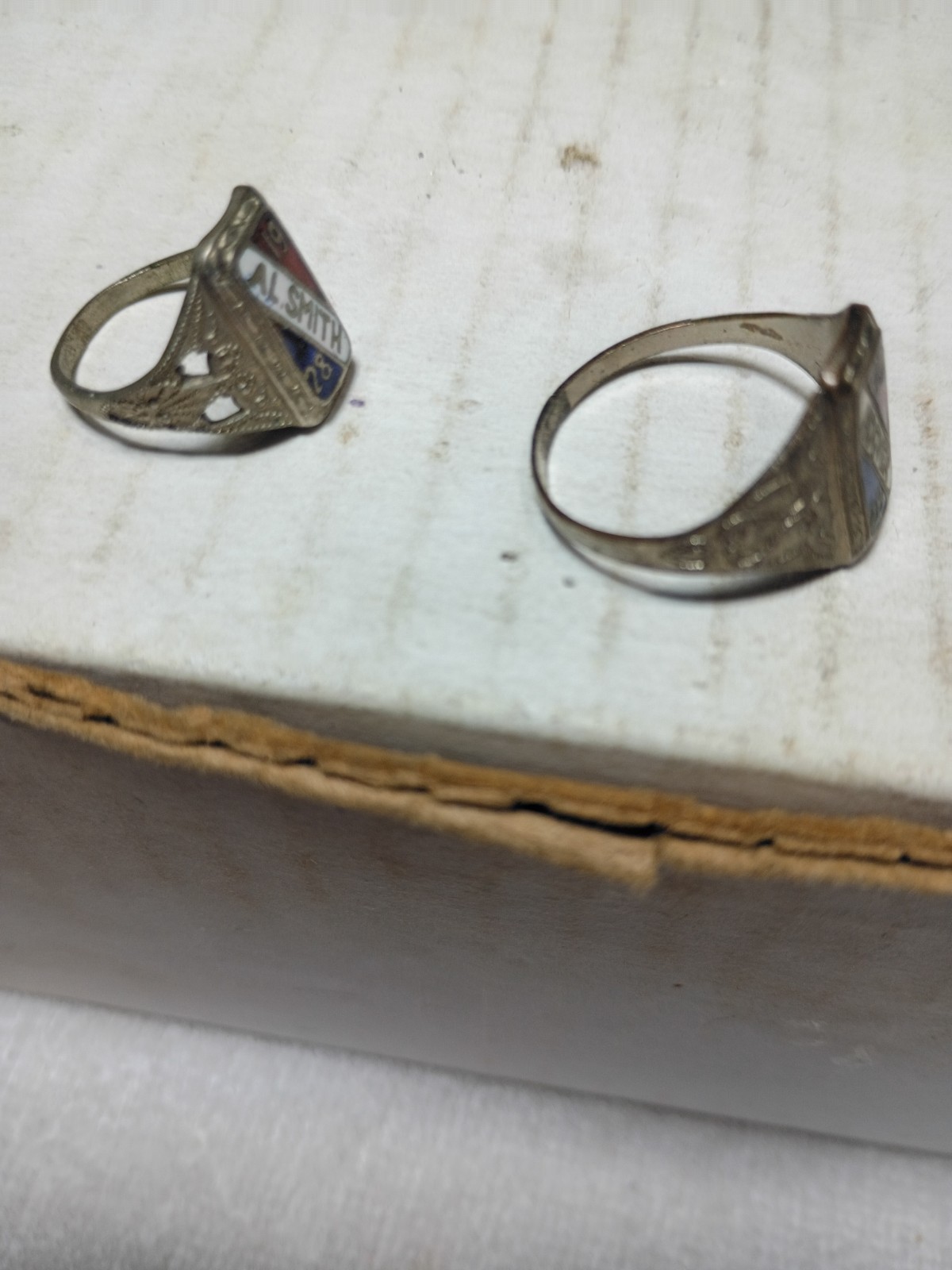 1928 presidential campaign Hoover / Al Smith rings political 2pc lot