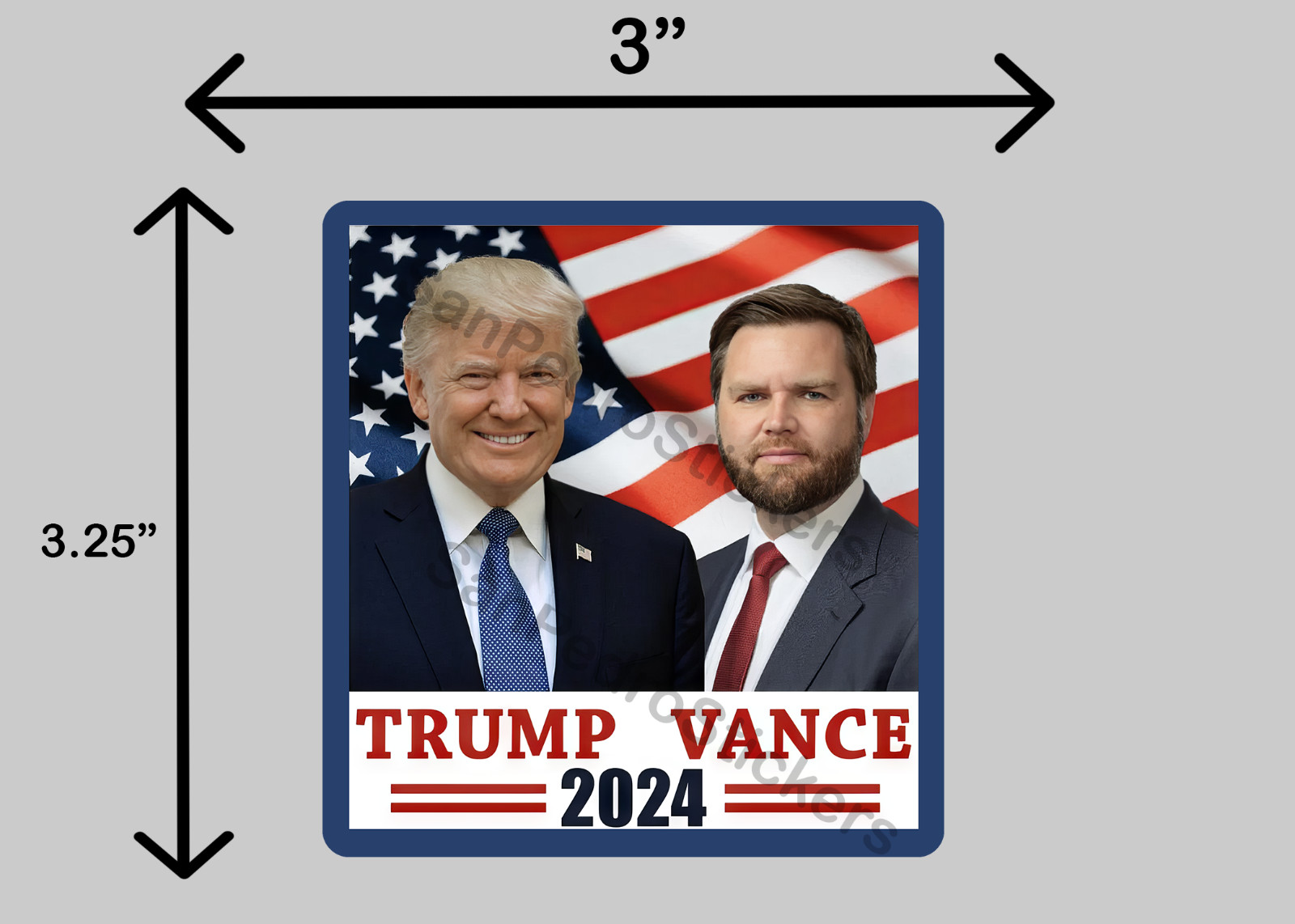 TRUMP / VANCE 2024 SHOW YOUR SUPPORT 3″ x 3.25″ Glossy Vinyl Sticker