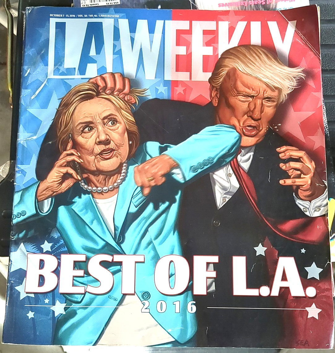 Donald Trump President Hillary Clinton Republican Rare💎 LA Weekly Magazine VTG