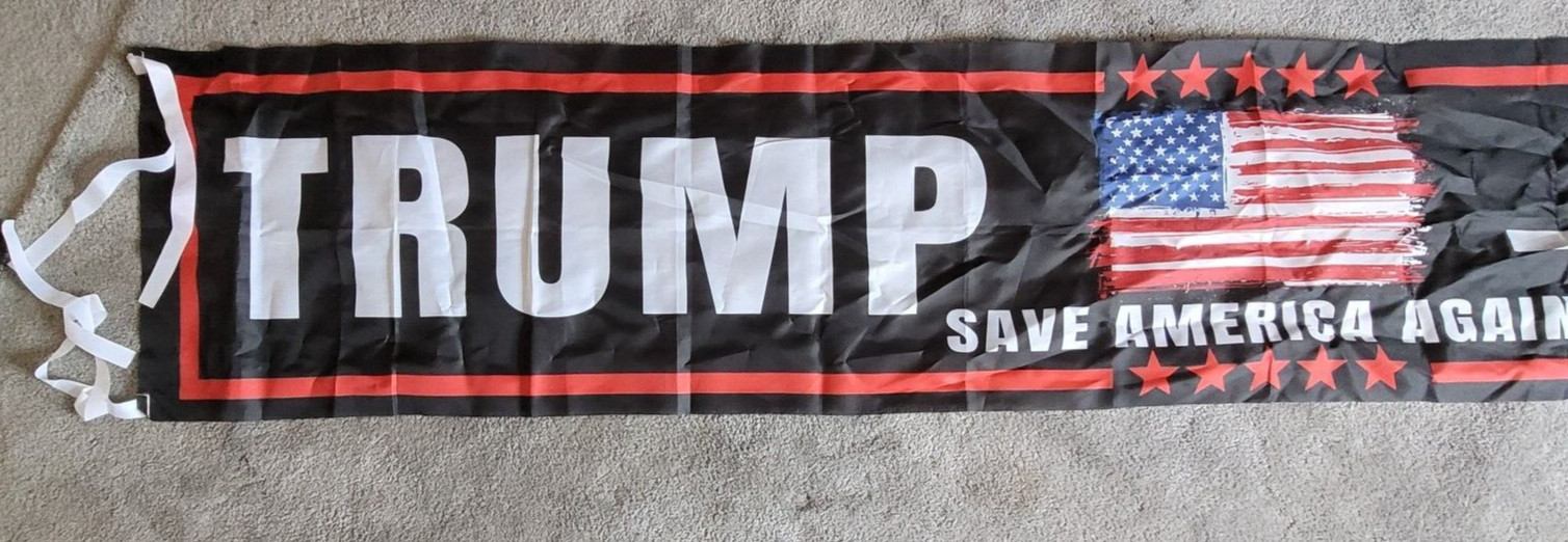 Trump 2024 Save America Again banner 1.5 ft x 9.5 ft (v. nice)
