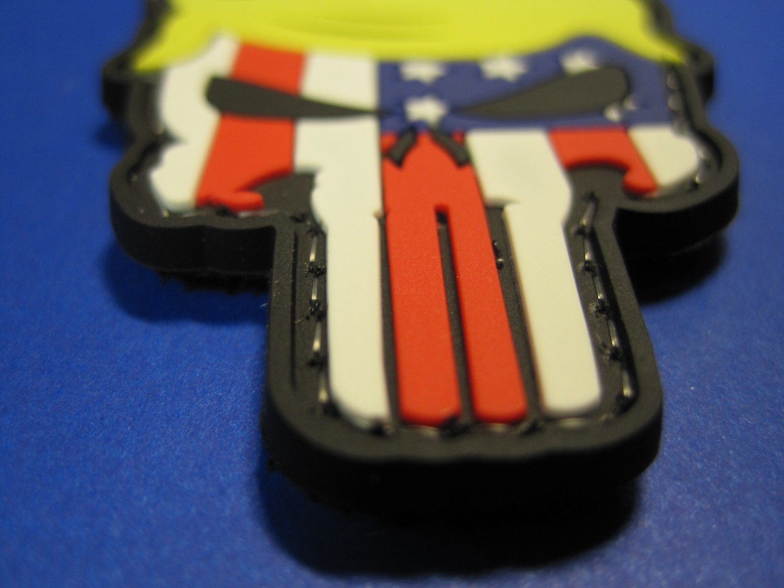 TRUMP USA SKULL PVC RUBBER PATCH SMALL CREST / CAP SIZE HOOK BACK FREE SHIPPING!