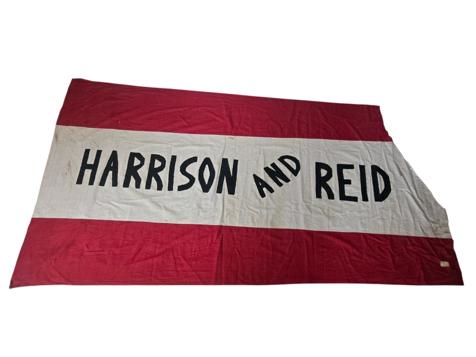 1892 Benjamin Harrison Whitelaw Reid Presidential Campaign Banner Flag 6.5′