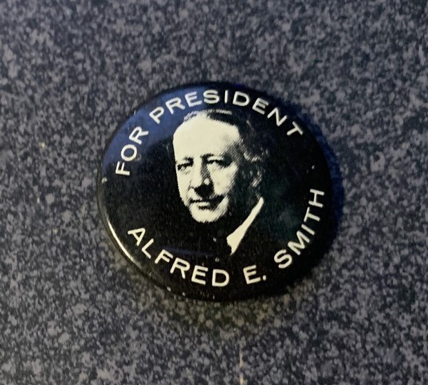 1928 ALFRED E. SMITH for President 7/8″ political campaign pin / button