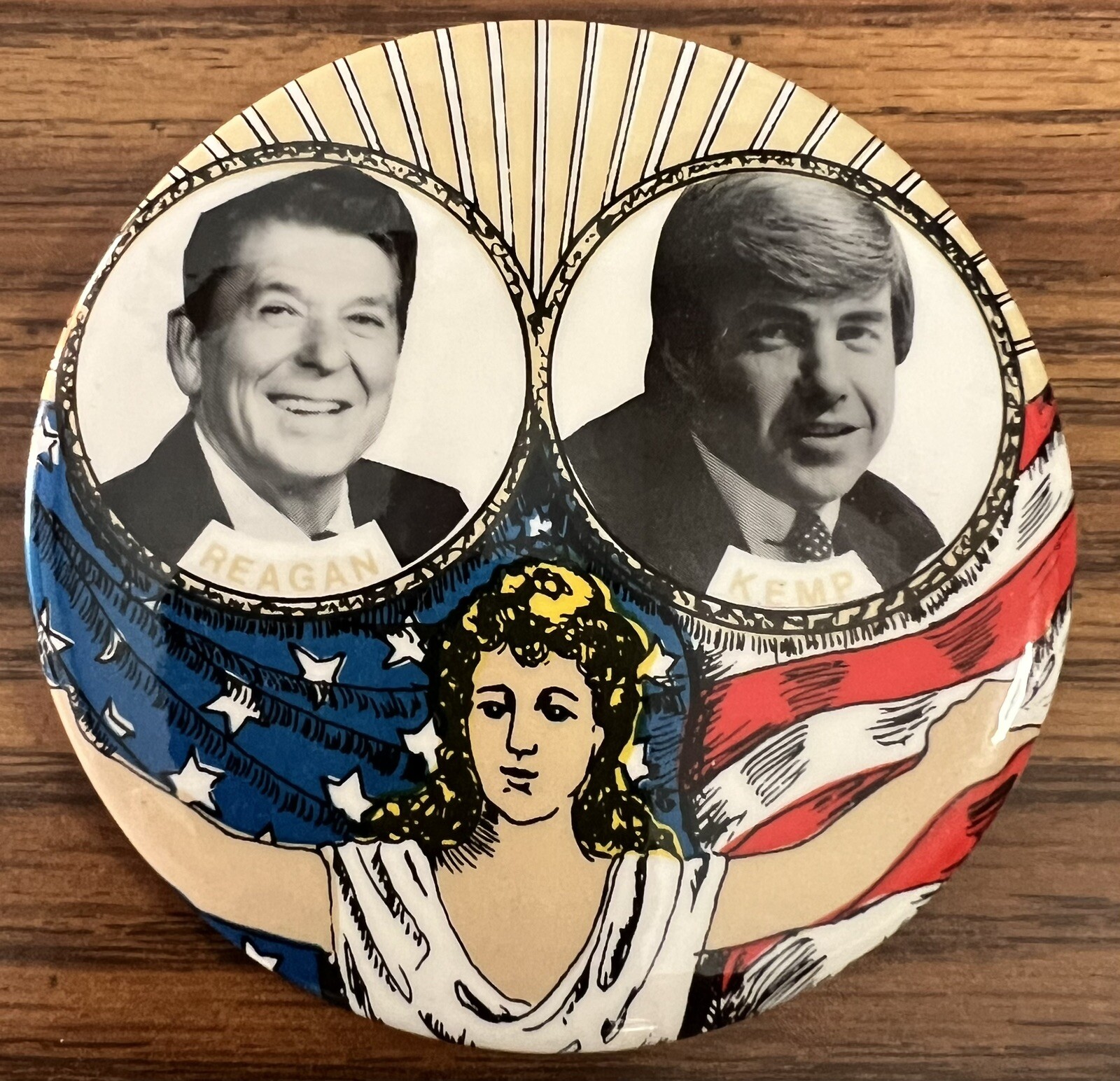1980 3″ RONALD REAGAN/JACK KEMP RNC “HOPEFUL” JUGATE PIN BACK USED