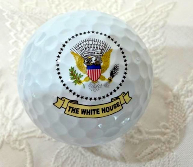 Donald Trump White House Golf Ball with Presidential Seal and Signature in Box