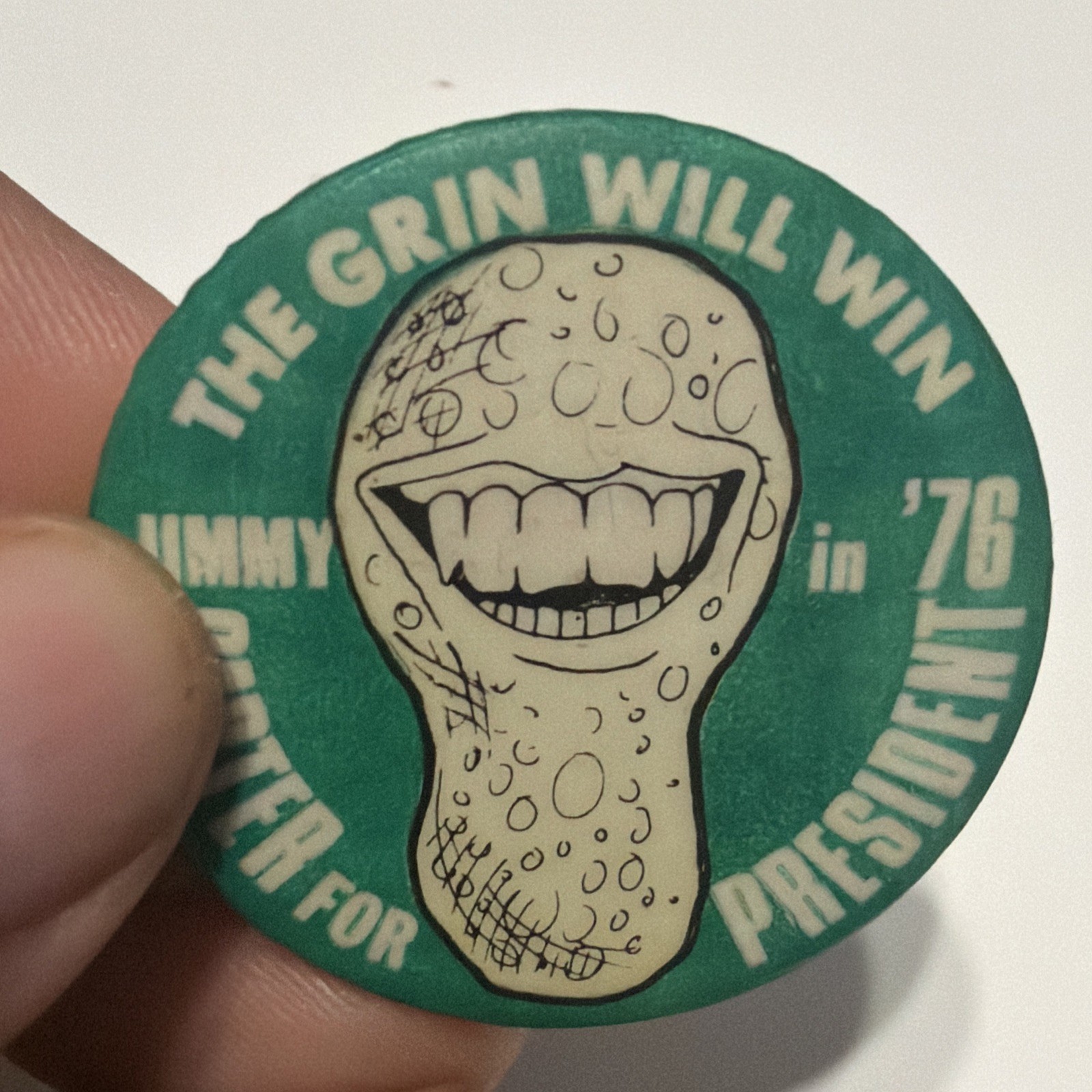 The Grin Will Win Jimmy Carter For President Campaign Button
