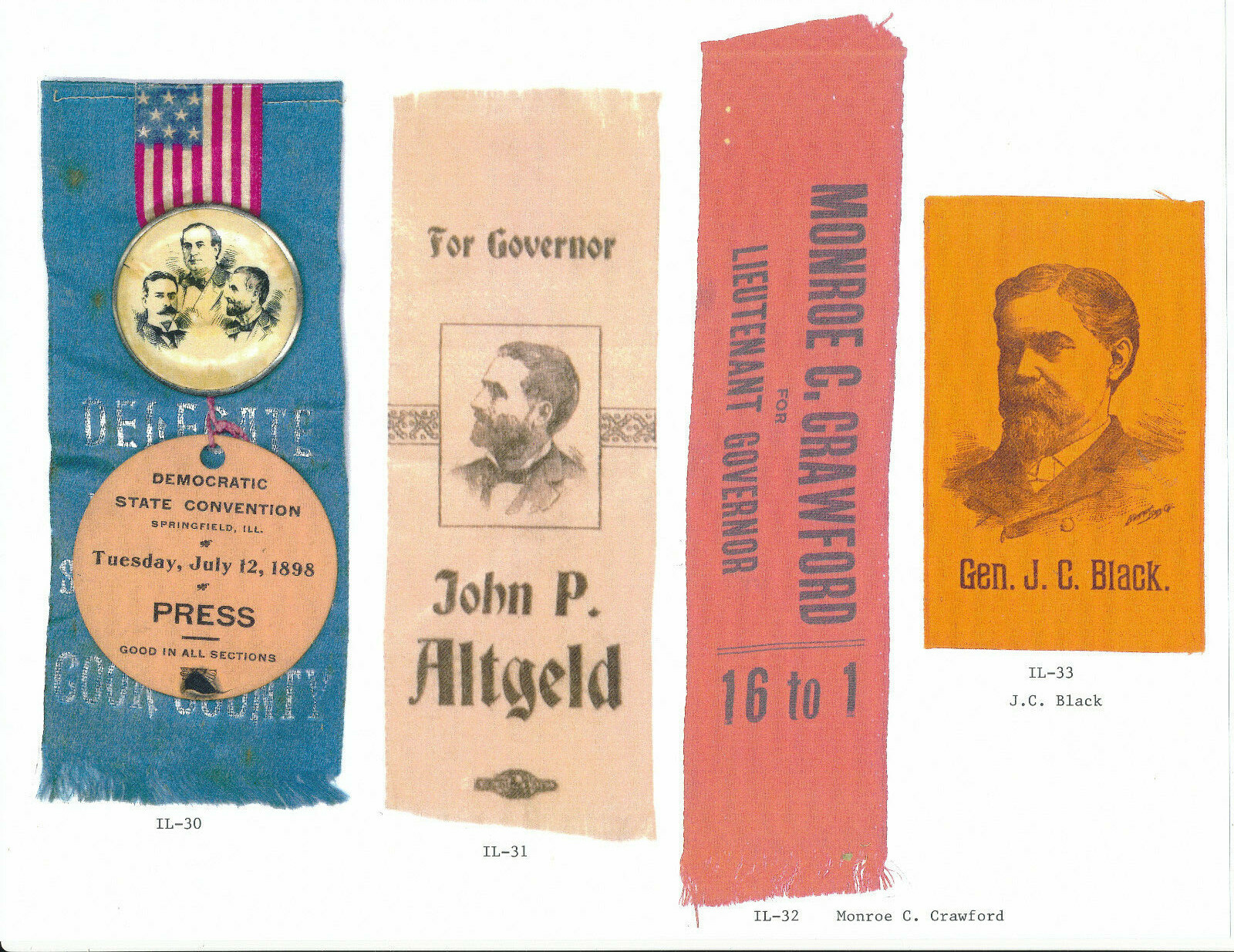 Political Campaign Items Illinois Governor & US Senate 238 Page book full color