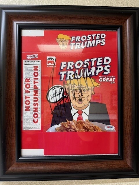 Frosted Trumps Autographed Cereal Box JSA LOA Trump Certified Signature & PSADNA