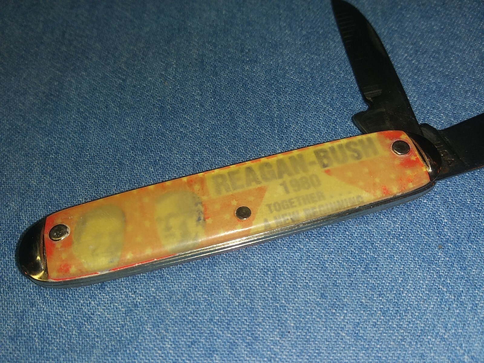 Vintage Reagan – Bush 1980 Presidential Race Folding Pocket Knife Made in USA