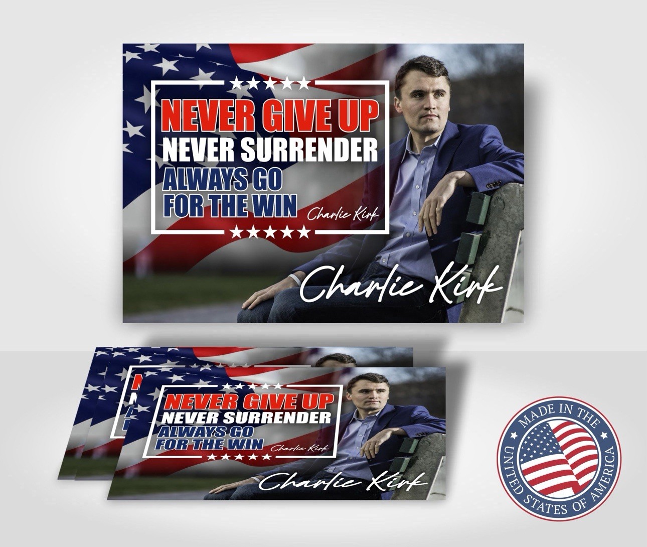 LOT OF 3 Charlie Kirk 4×6 MADE IN THE USA !Refrigerator MAGNET America