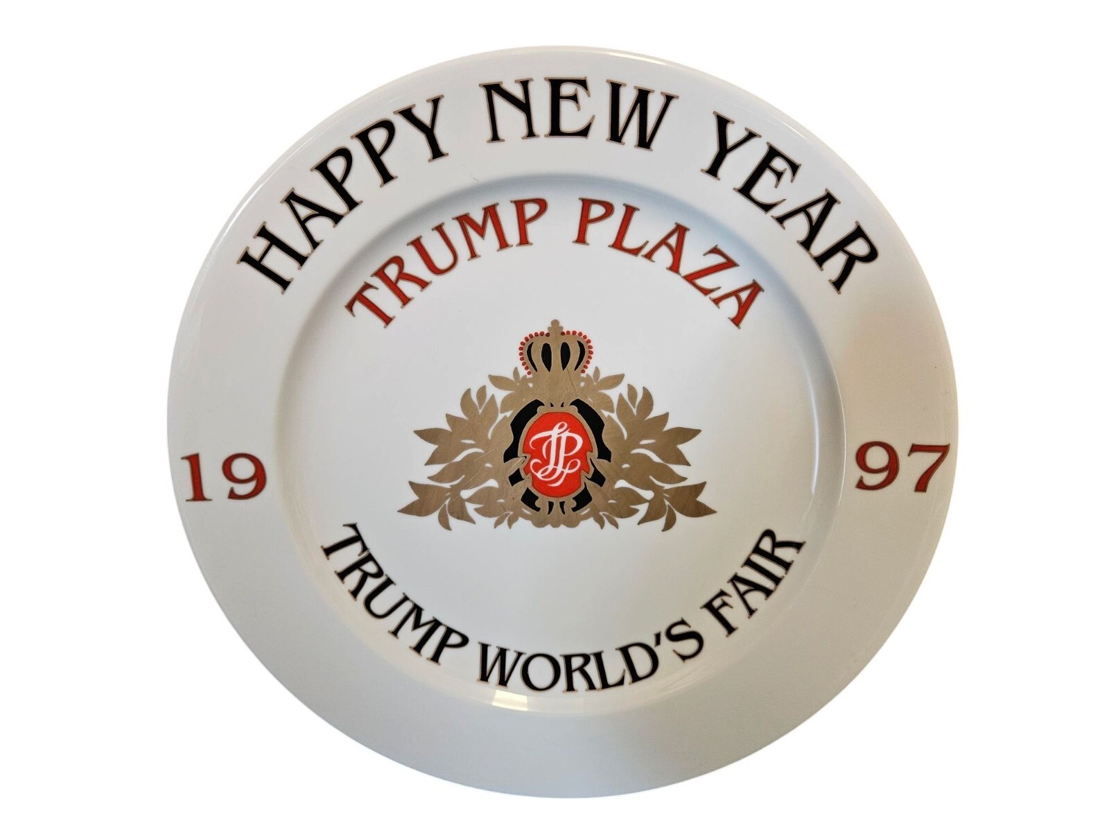 Trump Plaza 1997 Happy New Year Commemorative Plate Trump Worlds Fair