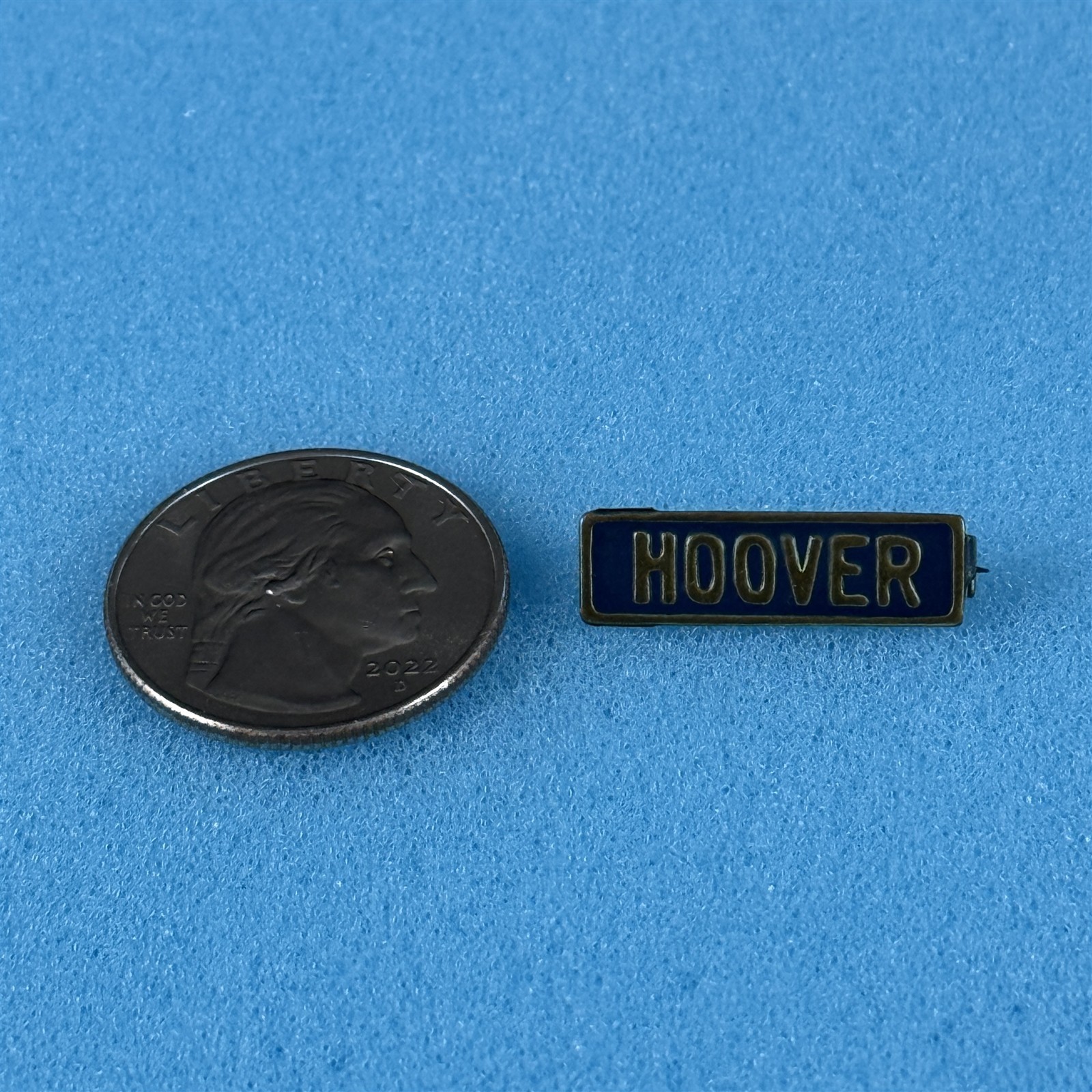 Vintage 1928 Herbert Hoover Blue Gold Tone Thin Pressed Metal Pin Pinback #57650