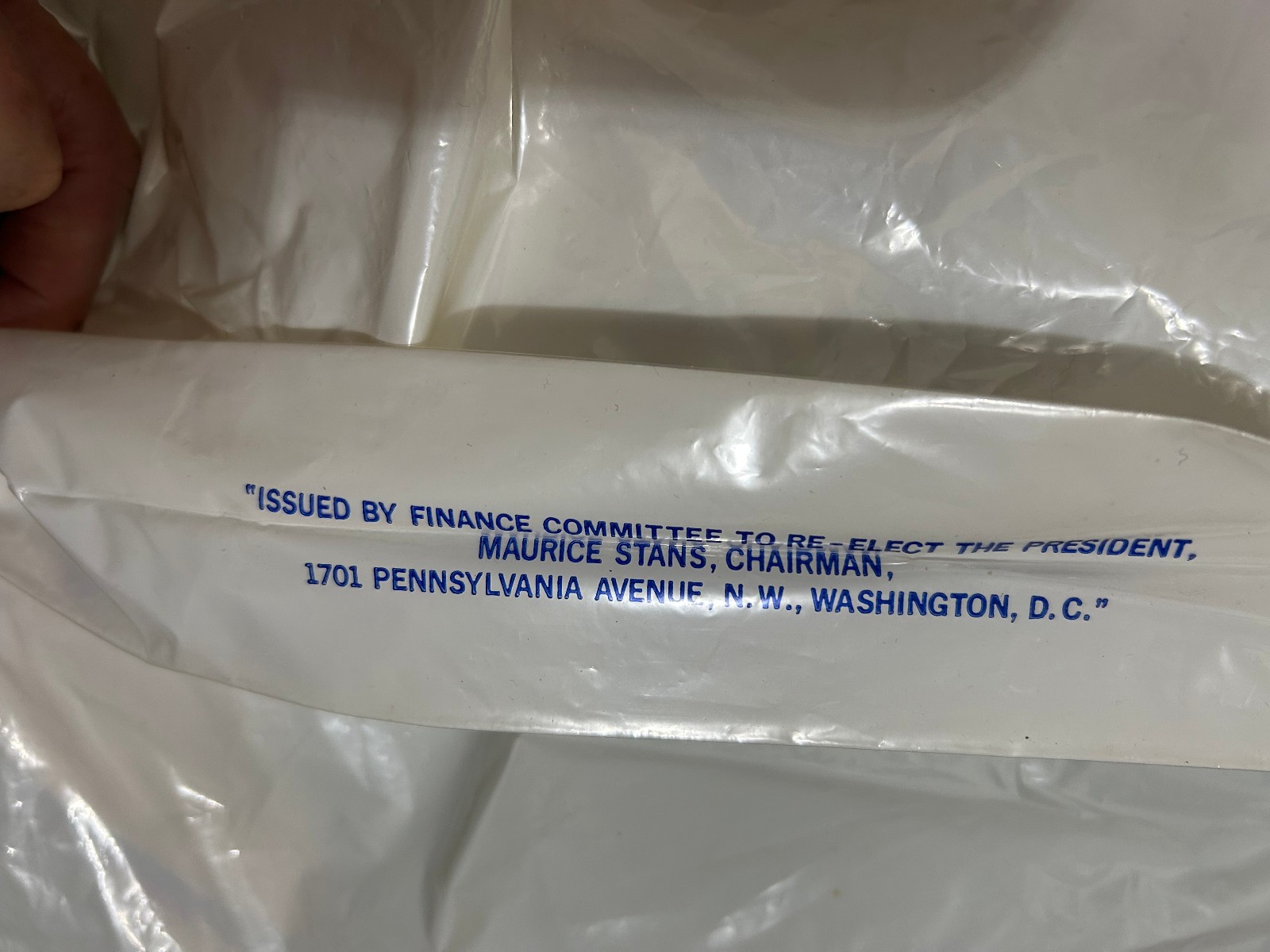1972 President Nixon Campaign Now More Than Ever Plastic Tote Bag Snap Handle