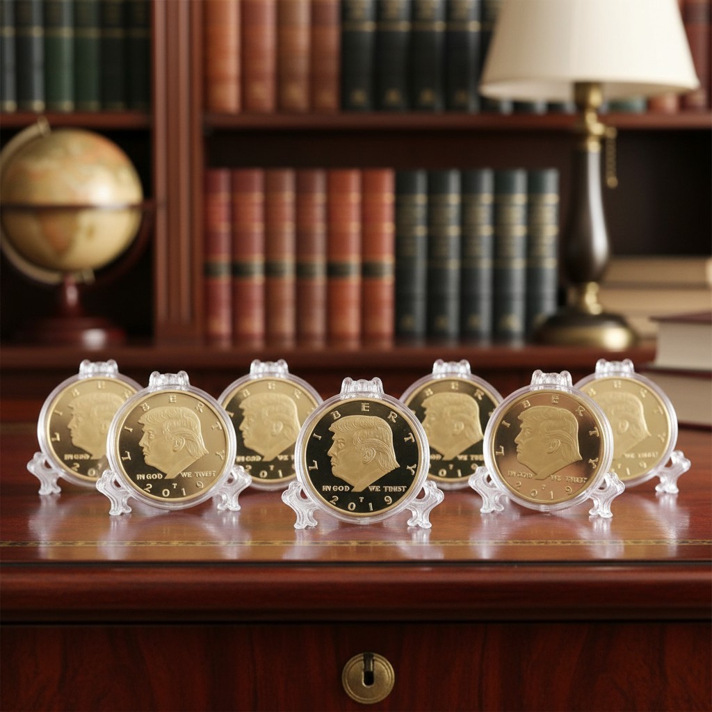 2019 Donald Trump Gold-Plated Commemorative Coins – 10 Durable Collector’s Set