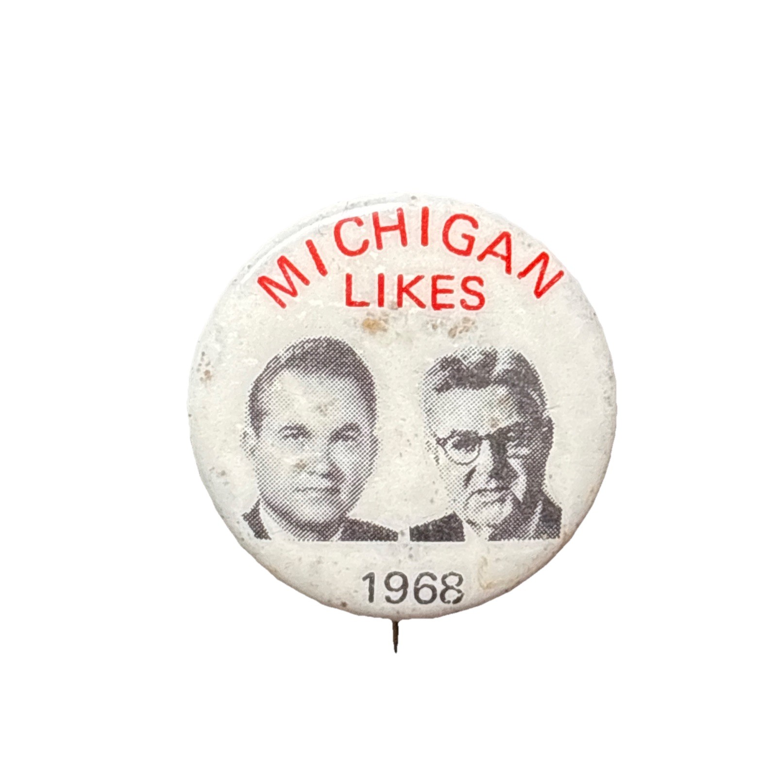 1968 George Wallace For President Curtis Lemay 50 State 1″ Button Michigan
