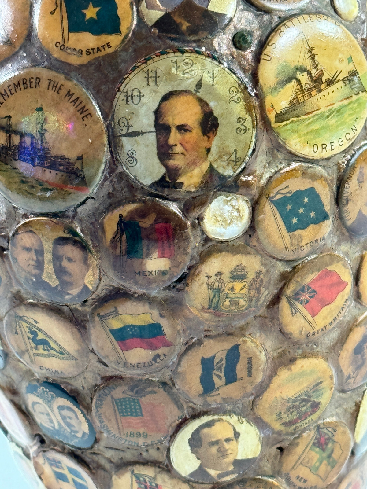 1890-1920 Folk Art Political Memory Jug presidential william jennings bryan
