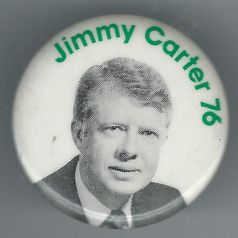 Jimmy Carter 76 1976 Political Pin 1 1/4″ Pinback Fargo Rubber Stamp Works