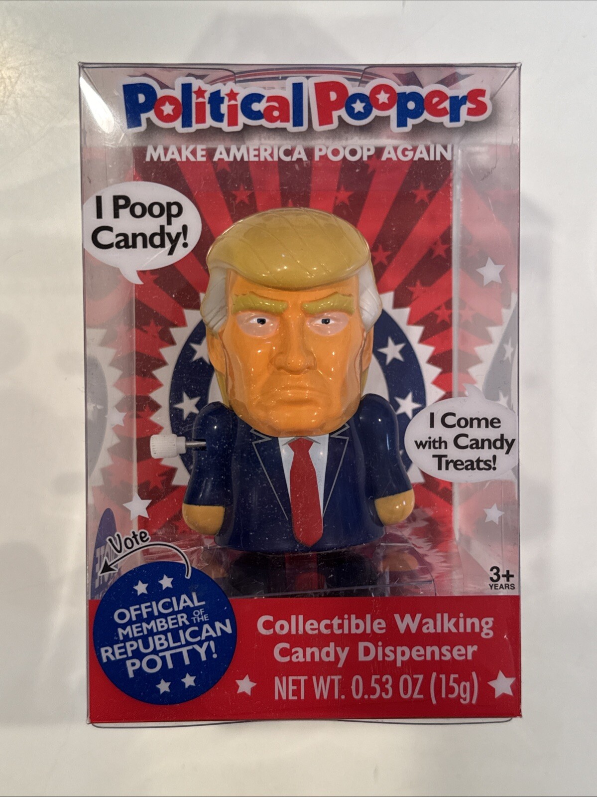 Donald Trump Political Poopers Wind Up Collectible Candy Dispenser 2020 NEW