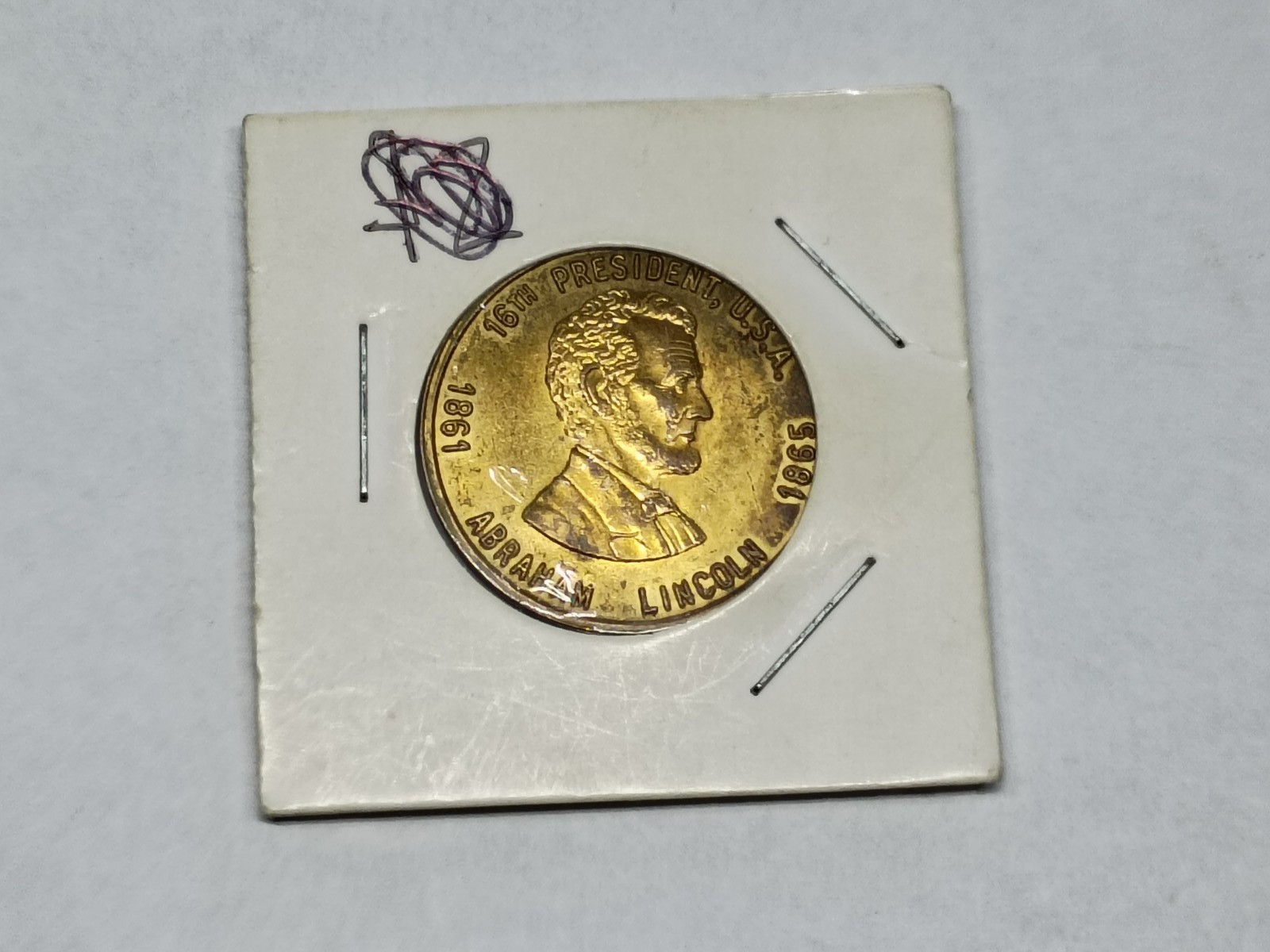 Abraham Lincoln 16th president, USA 1861 to 1865 medal