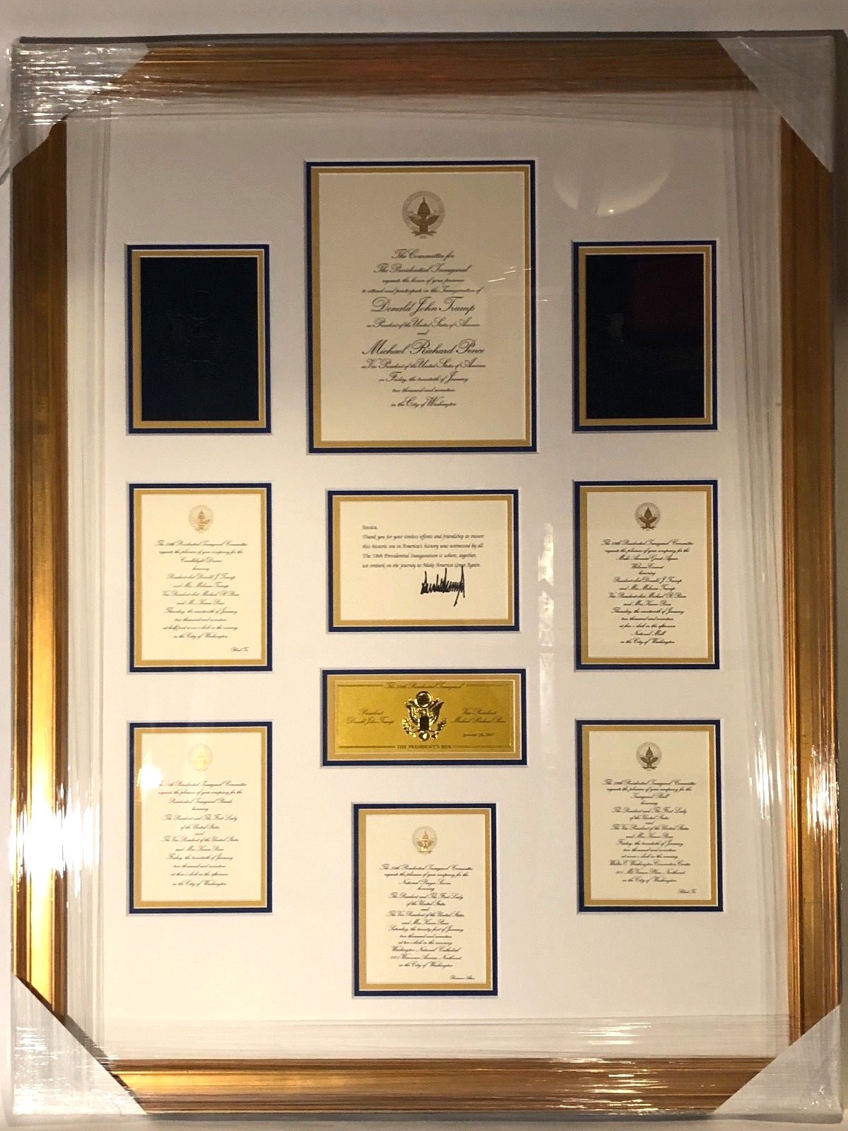 Donald Trump 45th Presidential Inauguration Commemorative Framed Signed Set