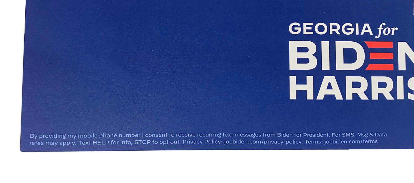 Official Georgia for Biden Harris 2020 Political Campaign Sign 22″ X 14″
