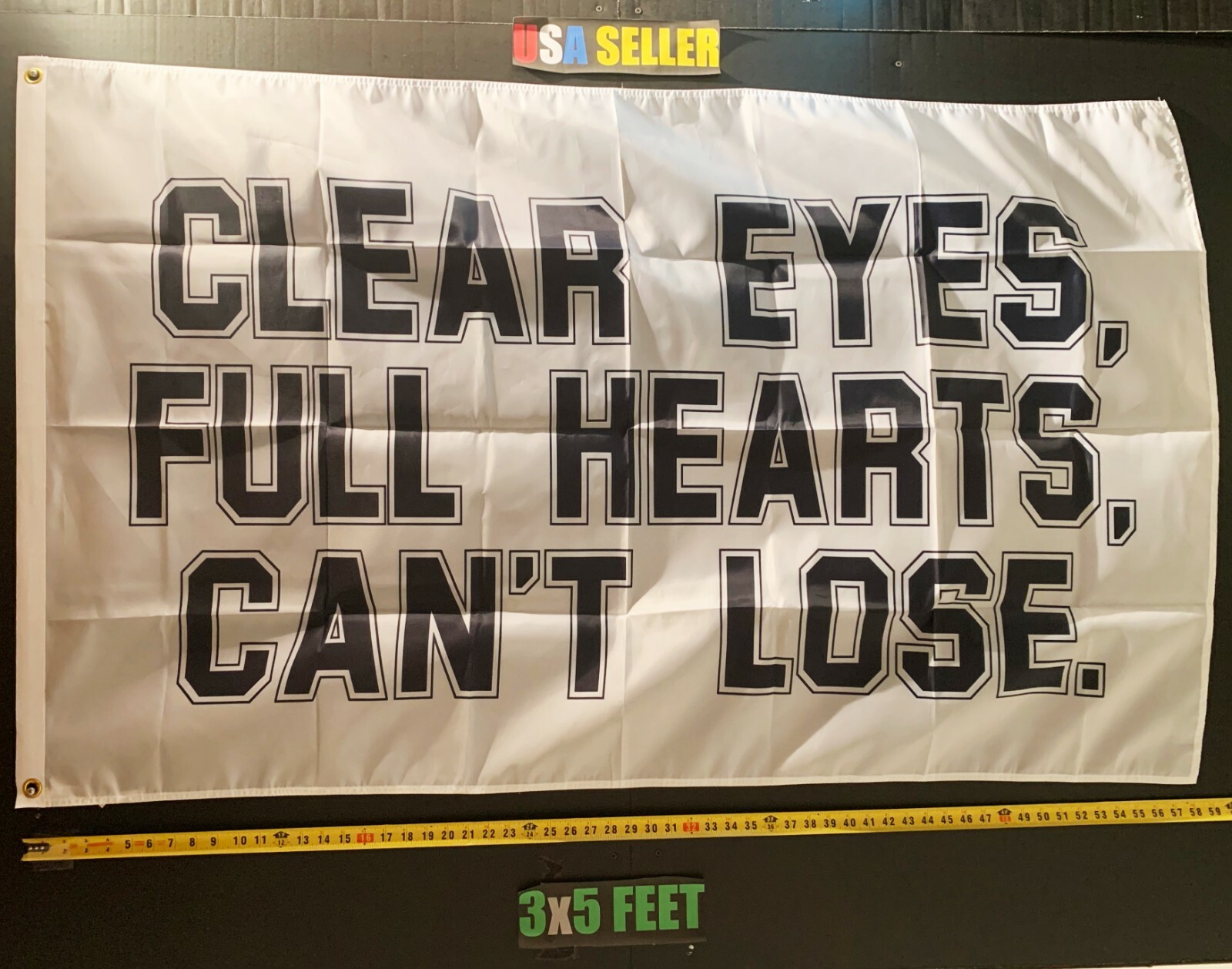 Football Flag FREE SHIPPING Clear Eyes Full Hearts Beer WB Drinkin USA Sign 3×5′