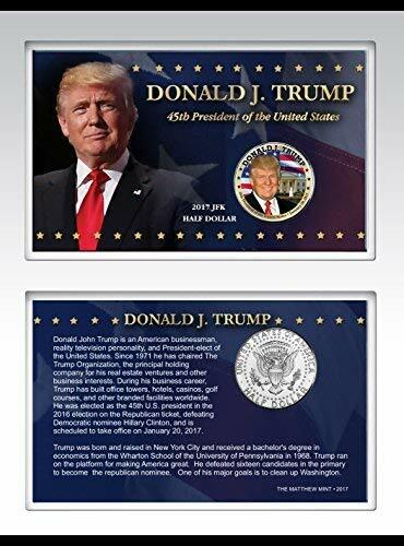 Trump Coin made From JFK Half dollar Coin Card 3 by 5