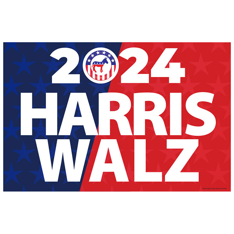 HARRIS/WALZ 2024 Plastic OUTDOOR YARD SIGN Standee Standup Presidential Election