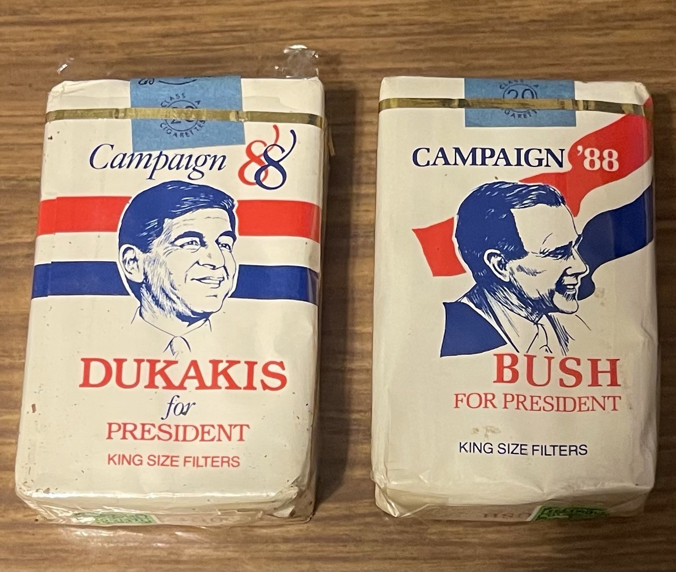 Bush / Dukakis for President Campaign 1988 Cigarettes Collectibles