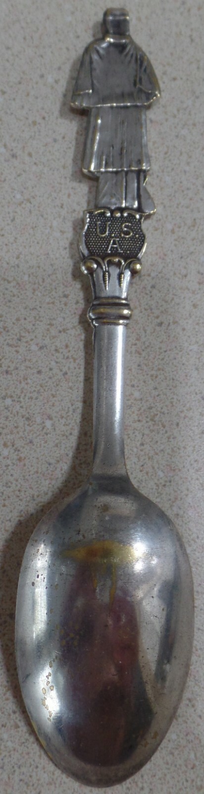 William McKinley Spoon w/Handle Like Civil War Soldier w/Kepi Hat Cape & Rifle