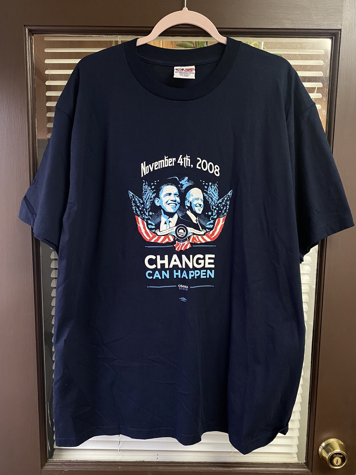 Vintage Obama & Biden November 4 2008 Change Can Happen T-Shirt President HOPE