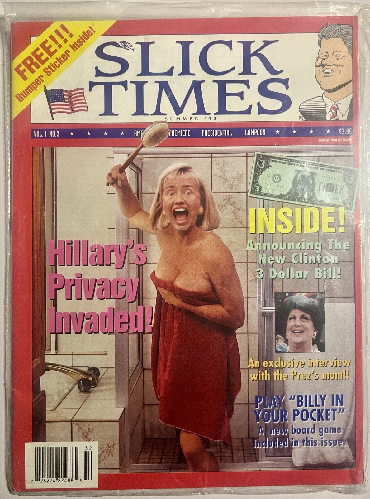 Vintage, Pristine “Slick Times” Political Magazine – Bill And Hillary Clinton