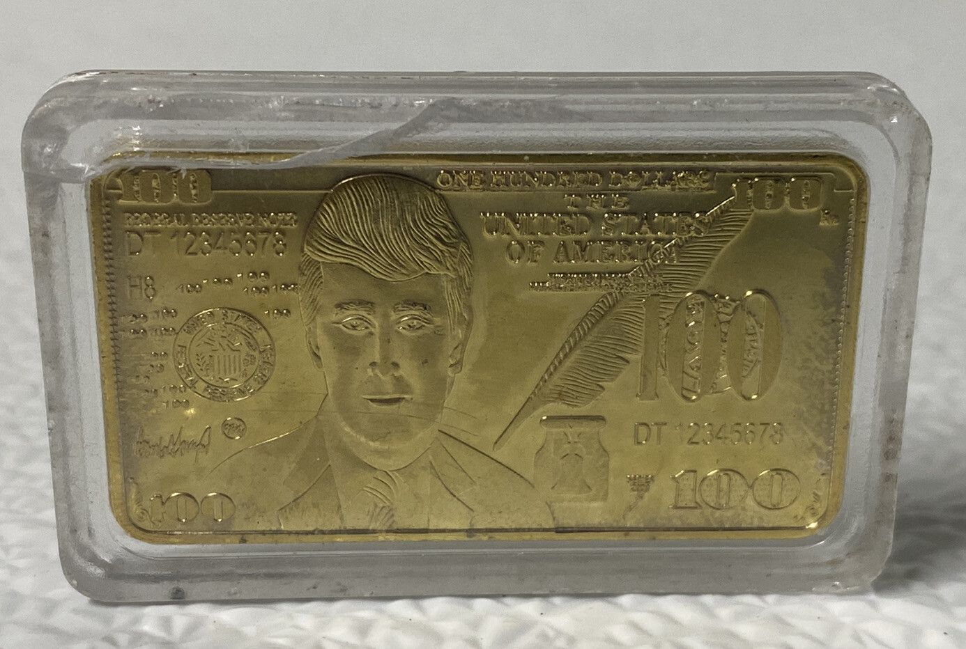 2 President Trump 24K $100 Gold Plated Bar MAGA Collectable Coin Gift