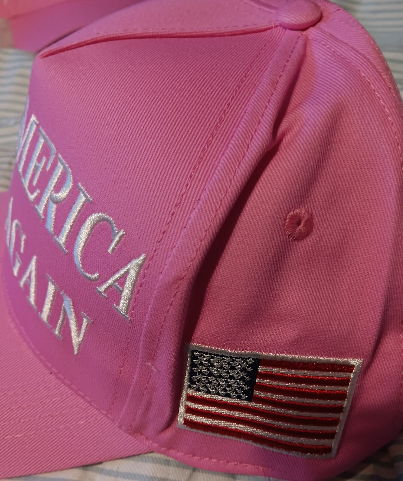 Pink & White Trump 45-47 Make America Great Again 2024 MAGA USA MADE