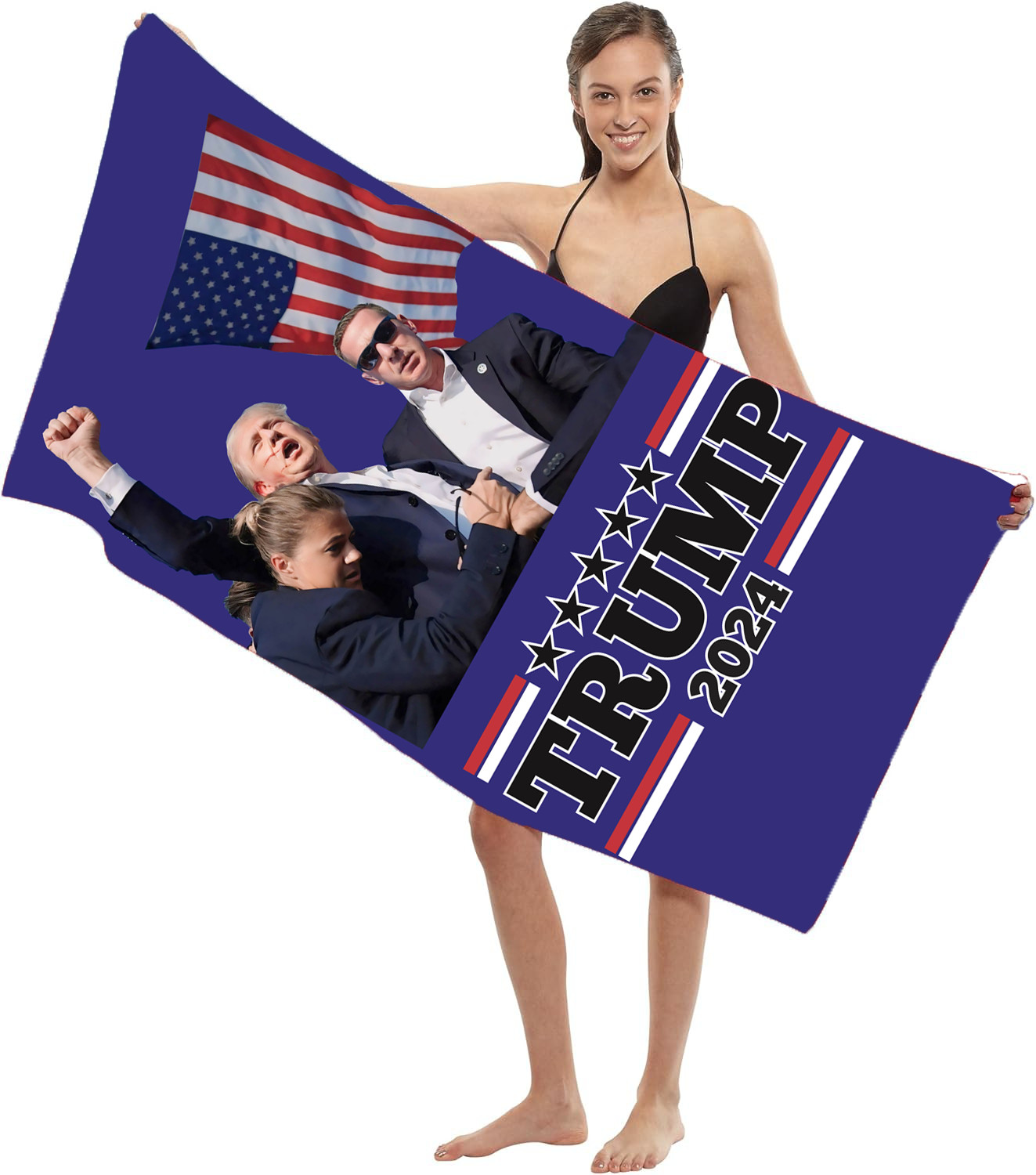 President Trump 2024 Beach Towel | Make America Great Again | Patriotic MAGA Des