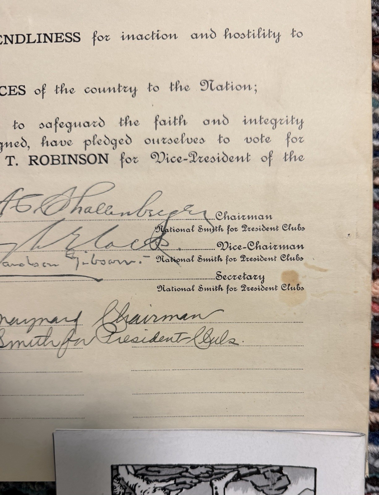 Al Smith 1928 Presidential Campaign Charter