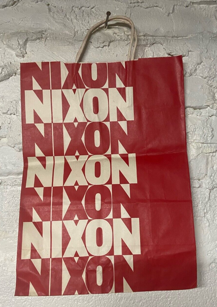 *RARE* 1968 Richard Nixon Pres Campaign Paper Shopping Bag 11 x 16″ Union Made