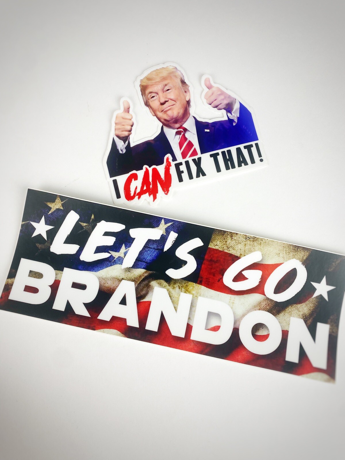 TRUMP 2024 “I Can Fix That” & “Let’s Go Brandon” Stickers Waterproof Vinyl MAGA