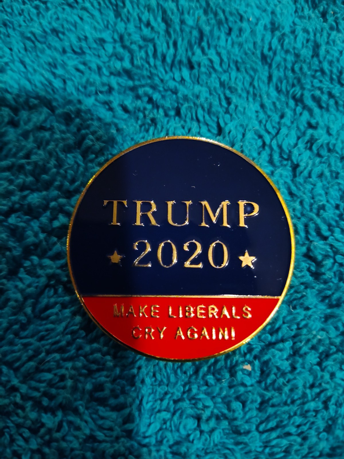 2020 Trump Make Liberals Cry Again gold plated and painted 1 oz. coin