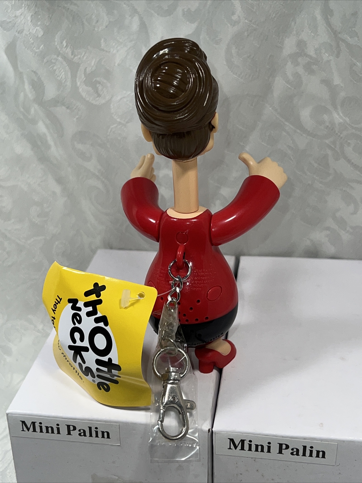THROTTLE NECKS SARAH PALIN Talking Doll politics figure 6″ tall NEW inbox Video