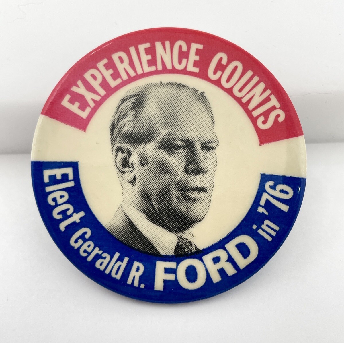 Gerald Ford 1976 Campaign Button – Large 2.25” Experience Counts Pinback