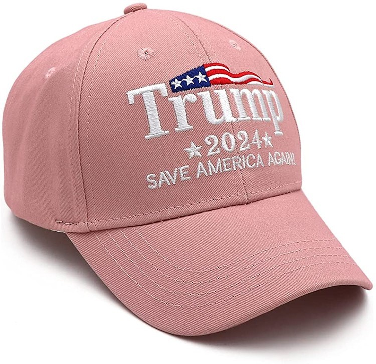 Official Trump 2024 Hat “Save America Again!” Embroidered Pink Cap for Women