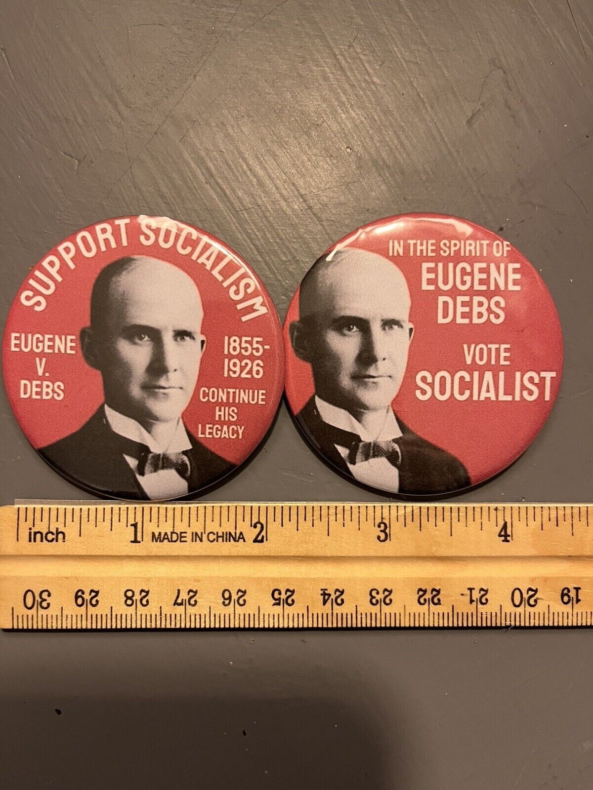 Eugene Debs Pinback Buttons LOT Set Commemorative Socialist Political 2.25″