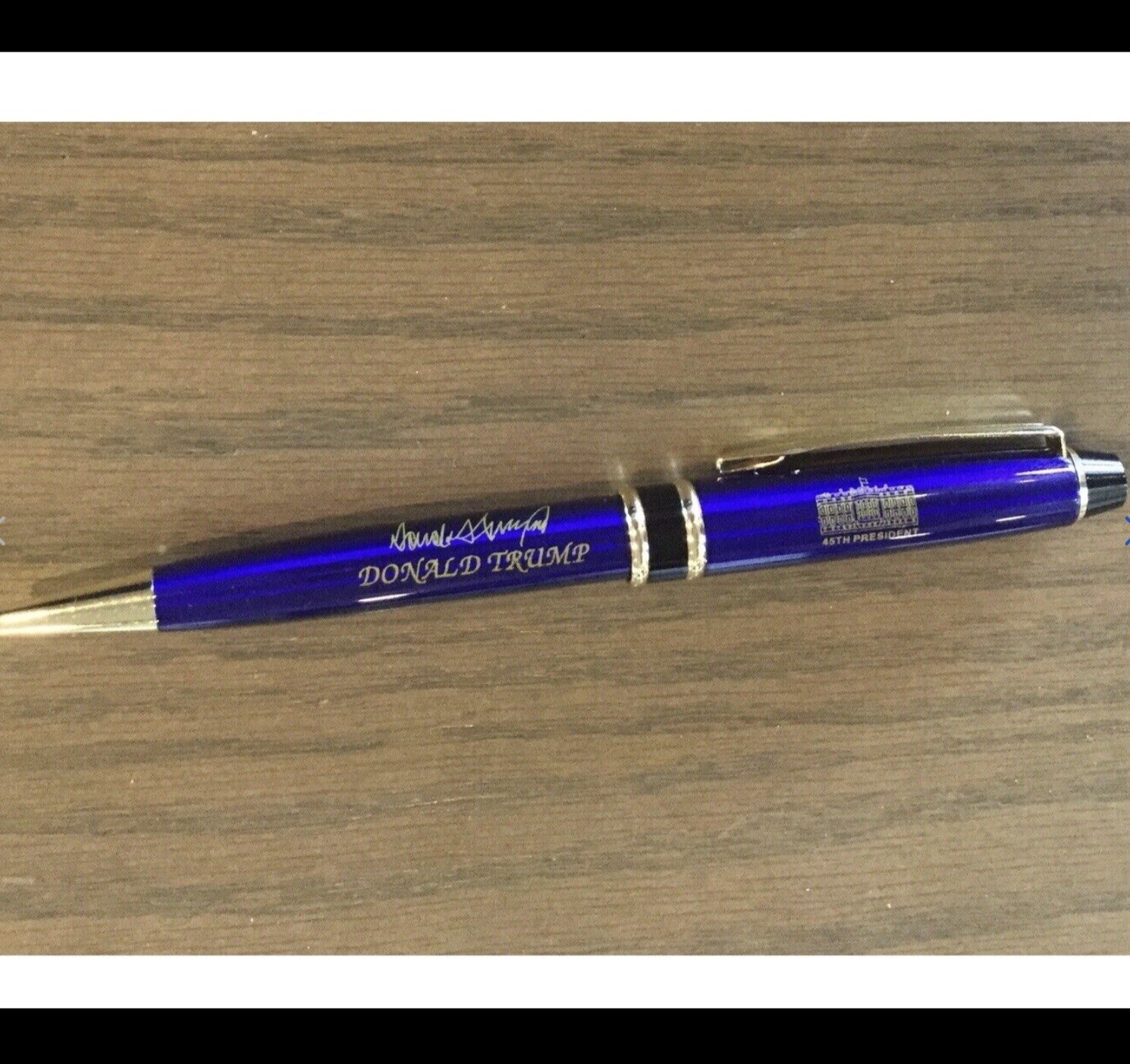 WHITE HOUSE T PEN (2) BLUE METAL GOLD REPUBLICAN MAGA GOP SIGNATURE DONALD