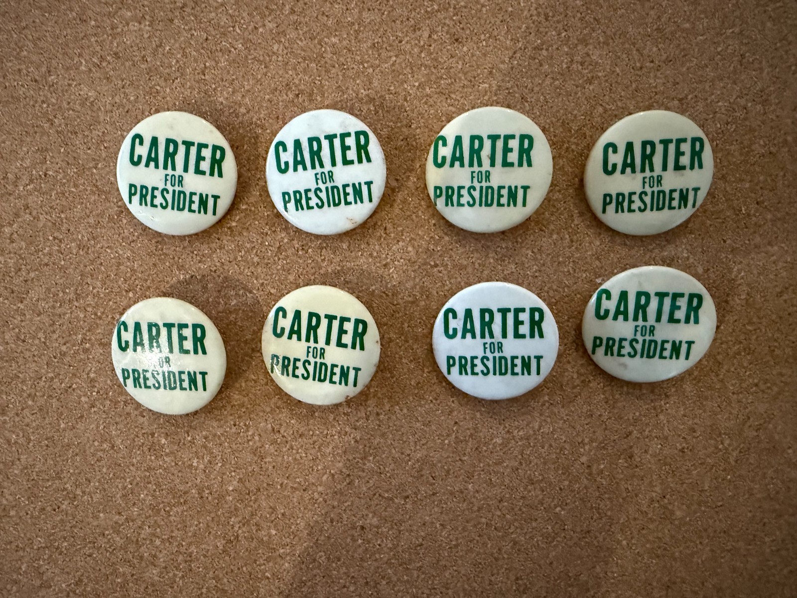 Jimmy Carter for President: Lot of 8 Pins – 1976