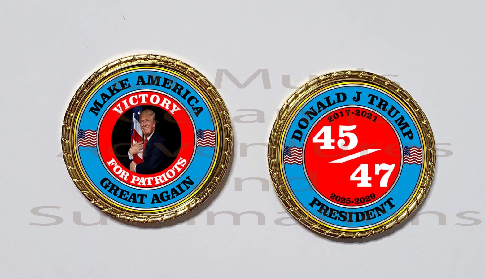 President Donald Trump VICTORY FOR PATRIOTS Maga 45/47 Novelty Coin