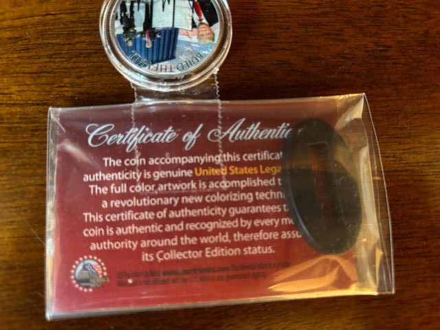 Donald Trump 45th President “Build the wall” half-dollar w/COA and stand