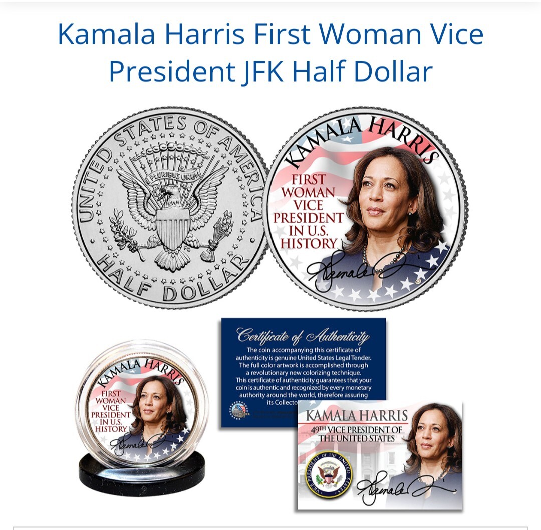 Kamala Harris First Woman Vice President JFK Half Dollar