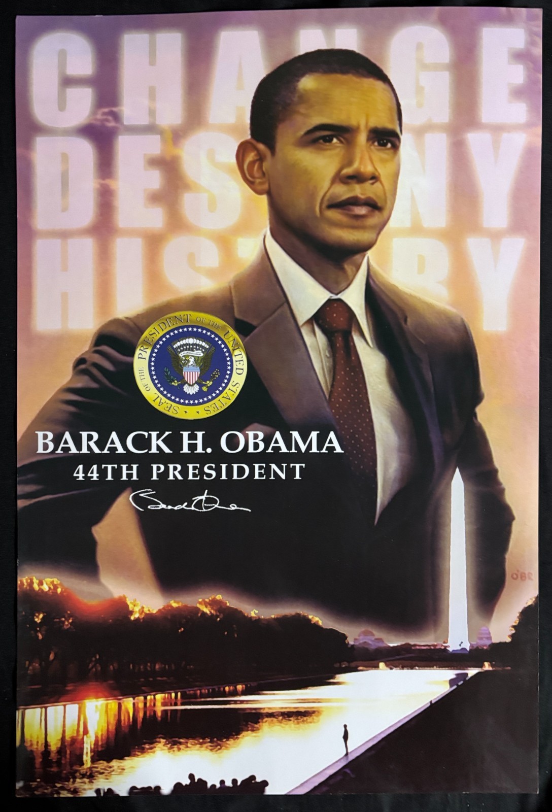 OBAMA 44TH President poster / 12″x18″ / Ships Flat / Suitable for framing