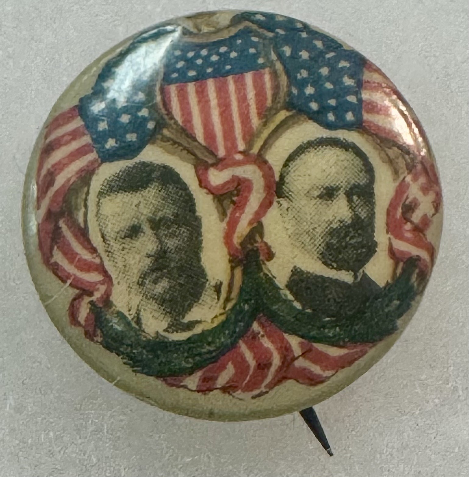 1904 TEDDY ROOSEVELT-FAIRBANKS 7/8″ JUGATE CAMPAIGN BUTTON-GRAPHIC SCARCE & MINT
